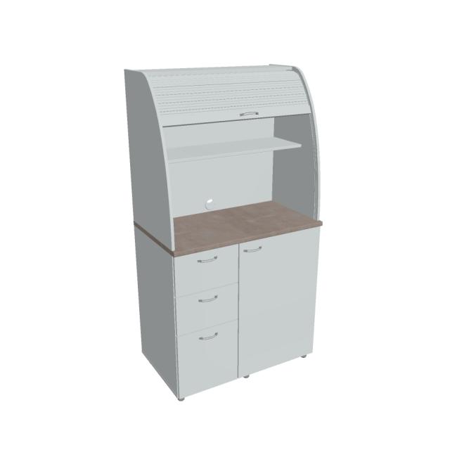 [ON450188] Kuchynka bez vybavenia ľavá, 100x189,1x60 cm, sivá/sivá