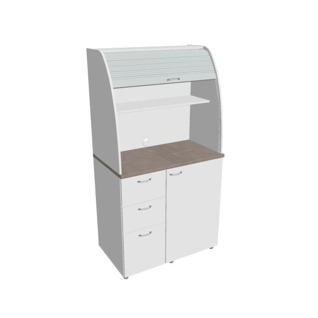 [ON450199] Kuchynka bez vybavenia ľavá, 100x189,1x60 cm, biela/biela