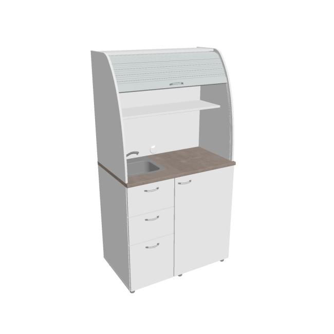 [ON450399] Kuchynka s drezom a bateriou ľavá, 100x189,1x60 cm, biela/biela