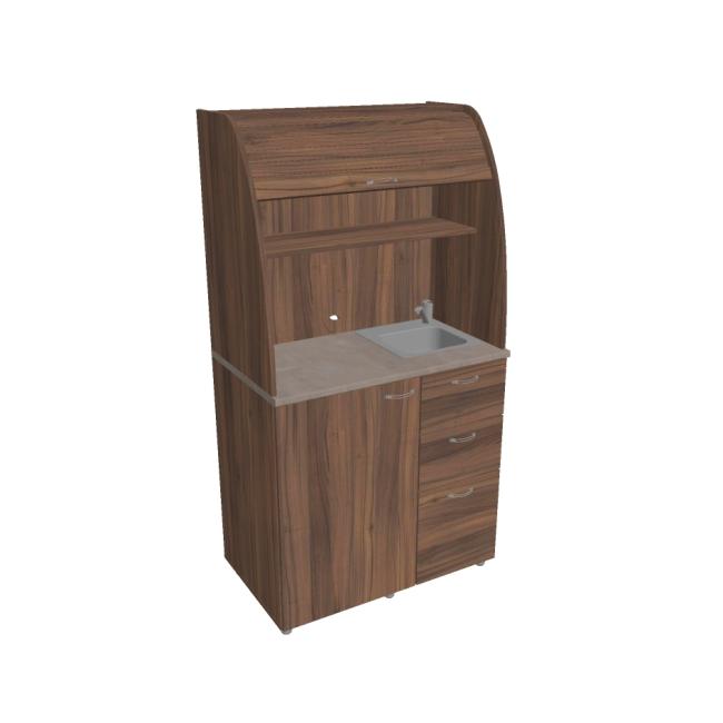 [ON450477] Kuchynka s drezom a bateriou pravá, 100x189,1x60 cm, orech/orech