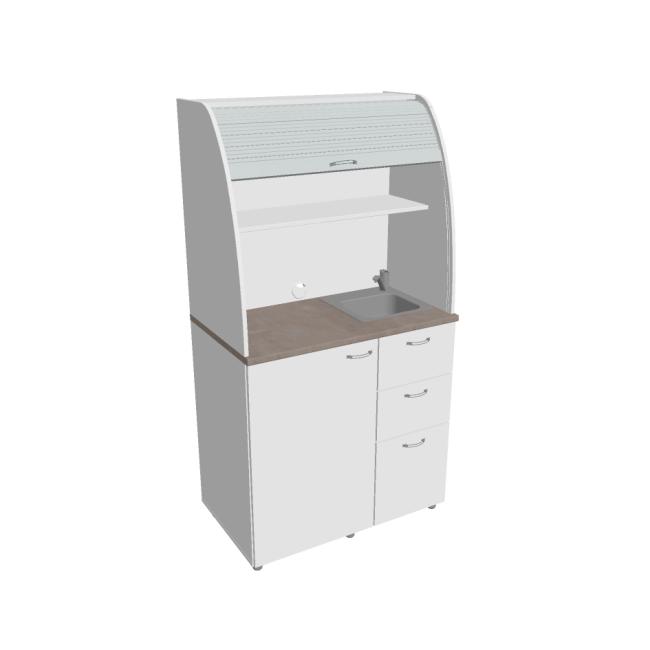 [ON450499] Kuchynka s drezom a bateriou pravá, 100x189,1x60 cm, biela/biela