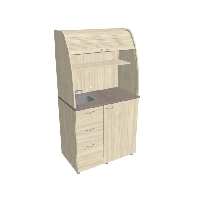 Kuchynka s drezom, batériou a chladničkou ľavá, 100x189,1x60 cm, agát/agát