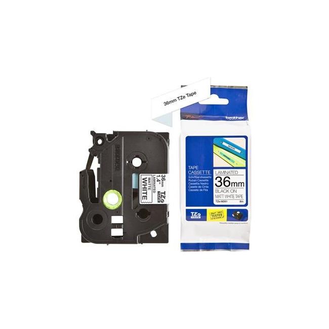 [BR000261] Popisovacia páska Brother TZEM261 36 mm matná biela/ čierne písmo
