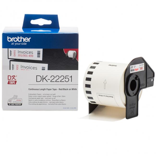 [BR222510] Samolepiace etikety Brother DK-22251, 62 mm x 15,24 m pre červeno-čiernu tlač na VC-500W