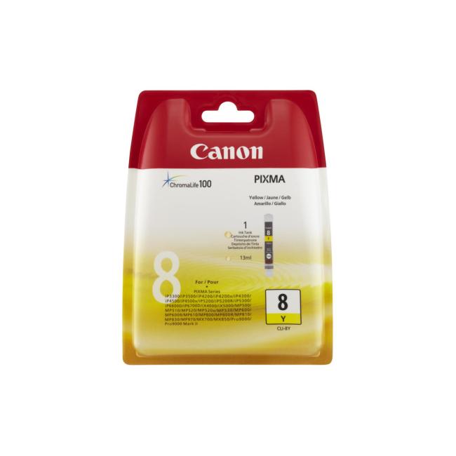 [CA000825] Atramentová náplň Canon CLI-8Y pre Pixma iP4200/5300/MP500/530/600/610/800 yellow (400 str.)