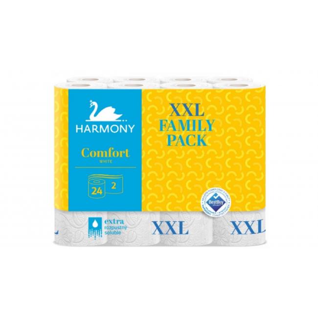 [HY000447] Toaletný papier 2-vrstvový Harmony Comfort biely recykel 24 ks