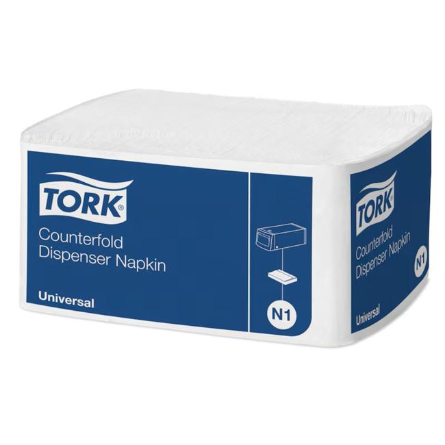 [HY010935] Papierové servítky 1-vrstv. TORK Counterfold biele N1, 30x33cm, 300 ks