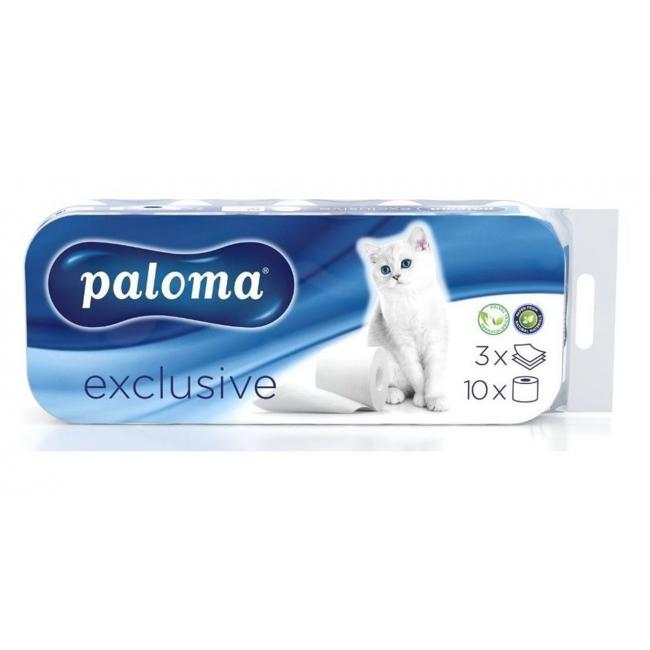 [HY016643] Toaletný papier 3-vrstvový PALOMA EXCLUSIV biely 10 ks