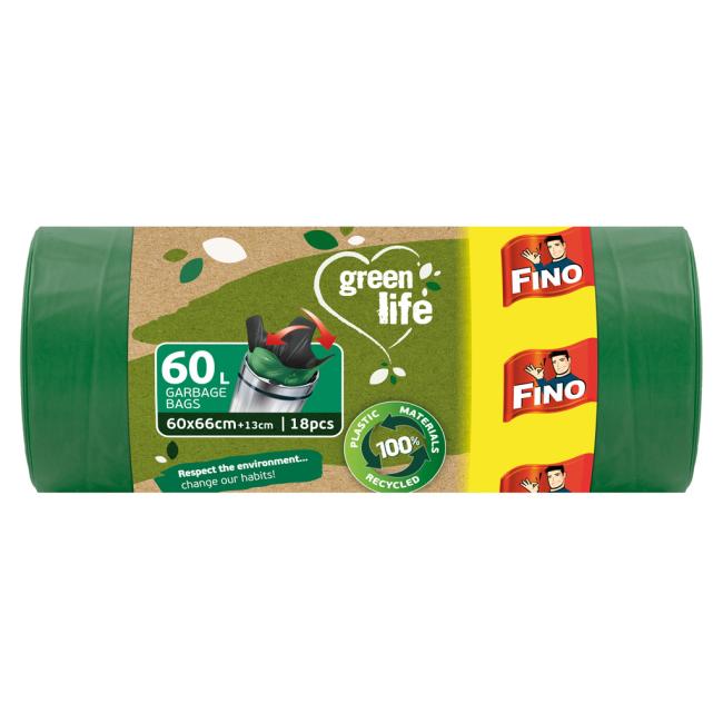 [HY034841] Vrecia zaväzovacie FINO Green Life Easy 60 ℓ, 27 mic., 60 x 66 cm (18 ks)