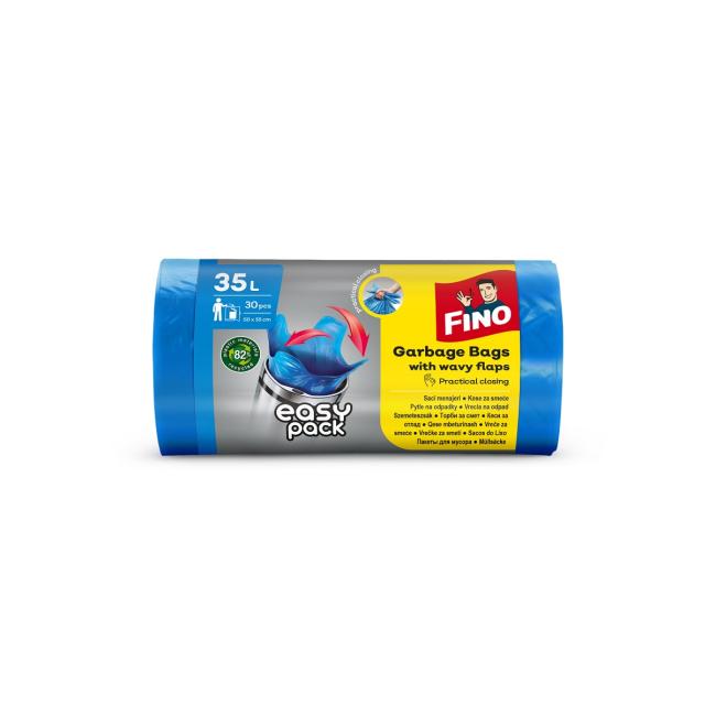 [HY093116] Vrecia zaväzovacie FINO Easy pack 35 ℓ, 15 mic., 50 x 55 cm, modré (30 ks)