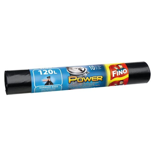 [HY093205] Vrecia zaväzovacie FINO Power 120 ℓ, 40 mic., 70 x 110 cm, čierne (10 ks)