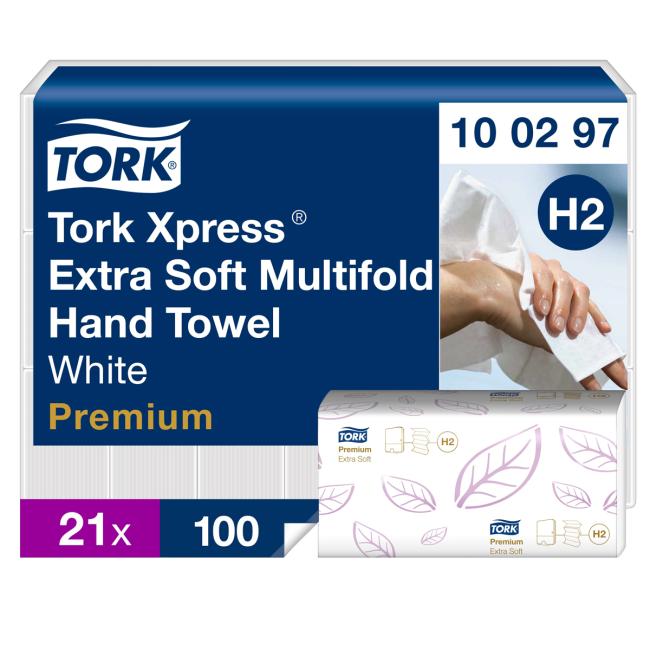 [HY100297] Papierové utierky skladané ZZ 2-vrstv. TORK Xpress Multifold extra jemné H2 (21 bal.)