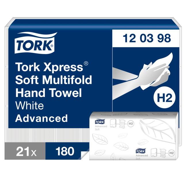 [HY120289] Papierové utierky skladané ZZ 2-vrstv. TORK Xpress Multifold splachovacie H2 (21 bal.)