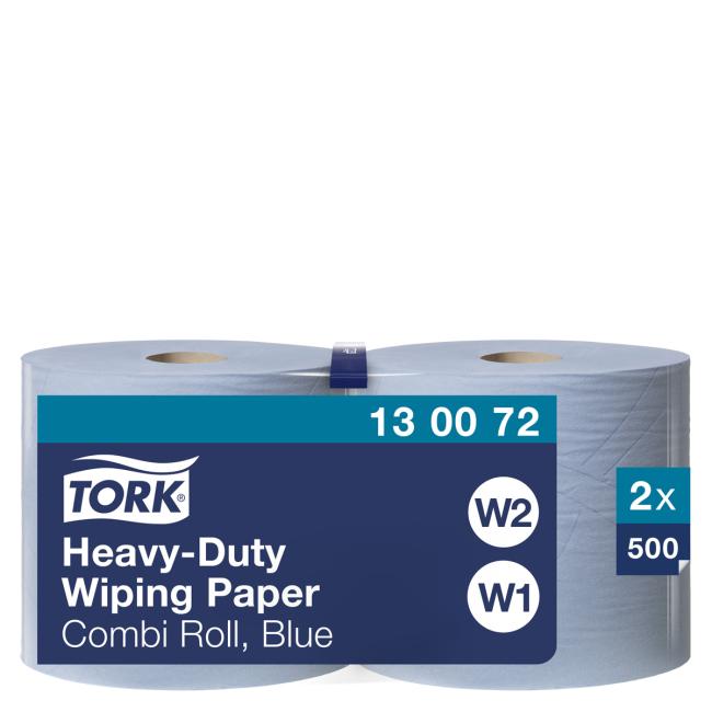 [HY130072] Priemyselné utierky v rolke 2-vrstv. TORK Heavy Duty modré W1/W2, návin 170 m (2 ks)