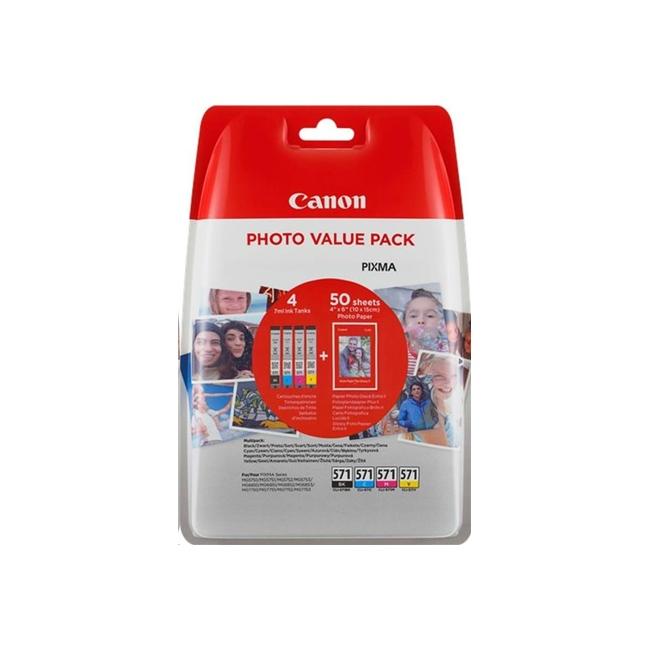 [CA036157] Atramentová náplň Canon PGI-570PGBK+ CLI-571BK/C/M/Y multipack pre MG 5750/5751 + PP201 10x15
