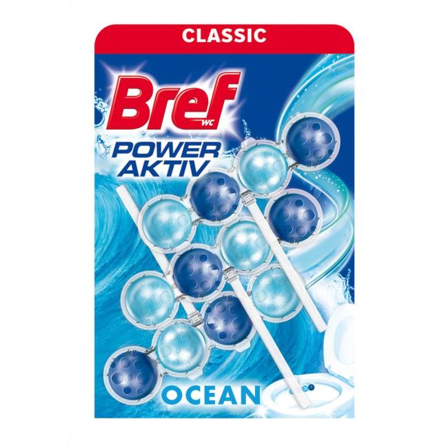 [HY179440] Bref Power Aktiv WC závesný blok tuhý 3 x 50 g Oceán