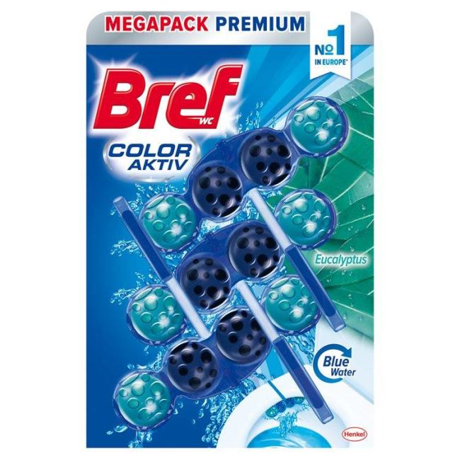 [HY179444] Bref Color Aktiv WC závesný blok tuhý 3 x 50 g Eukalyptus