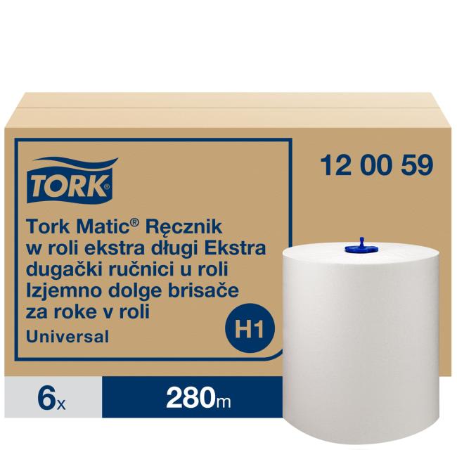 [HY290059] Papierové utierky v rolke 1-vrstv. TORK Matic extra dlhé biele H1, návin 280 m (6 ks)