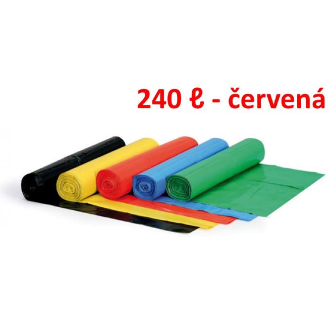 [HY296700] Vrece 240 ℓ 80 mic. 100 x 125 cm, HDPE červené (1ks)