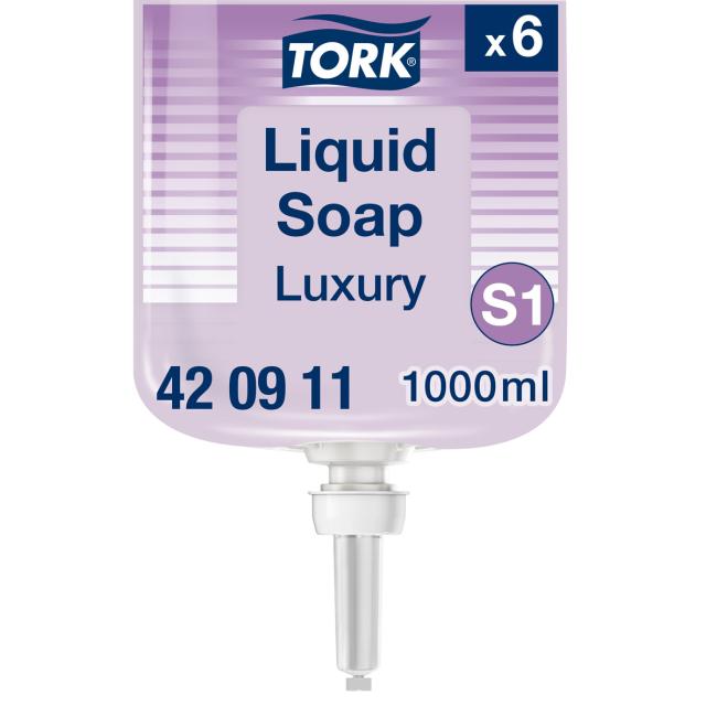 [HY420901] Tekuté mydlo TORK luxusné jemné 1 l fialové S1