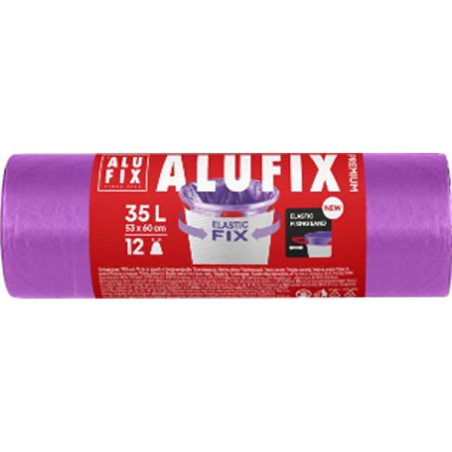 [HY946034] Vrecia na odpadky zaťahovacie Elastic FIX LDPE 53x60cm 35 ℓ/12ks 22mic fialové