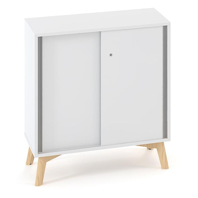 Policová skriňa ALFA ROOT, posuvné dvere, 1 polica, 80x45x88,7cm, biela