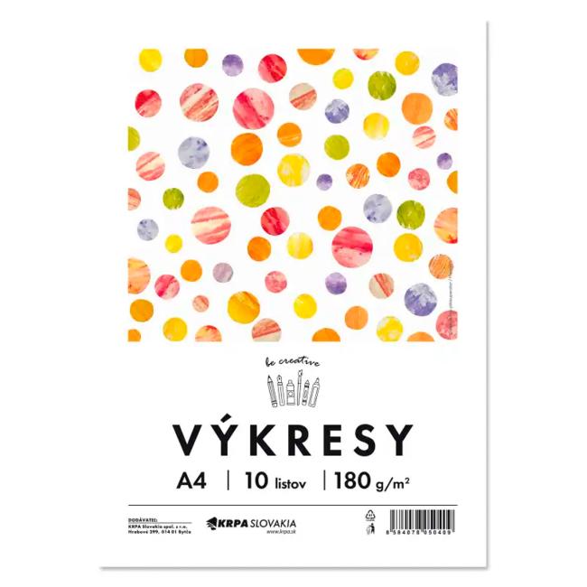 [OP541801] Výkresy 180 g, A4, 10 ks, farba biela