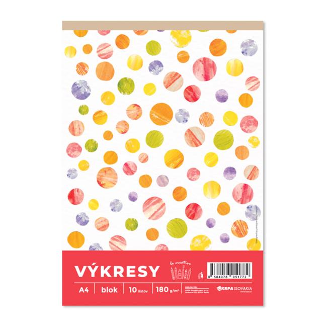 [OP541809] Výkresy 180 g, A4, 10 ks v bloku, farba biela