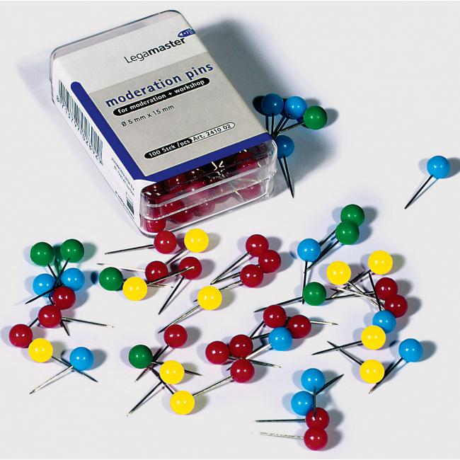 [LM241099] Napichovacie špendlíky guľaté Legamaster 6mm mix farieb 200ks