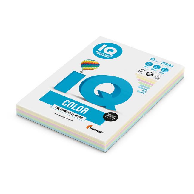 [PA001190] Farebný papier IQ color 5x50 mix pastelové farby, A4, 80g
