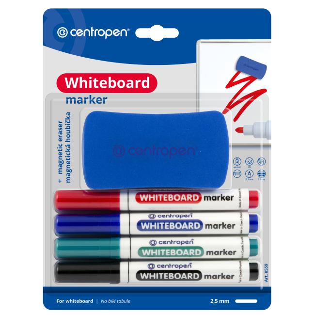 [CE855900] Sada popisovačov na tabule Centropen 8559/4S so stierkou
