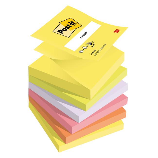 [MM033024] Samolepiaci Z-bloček Post-it, 76x76 mm, neónové farby, 6 bločkov po 100 lístkov