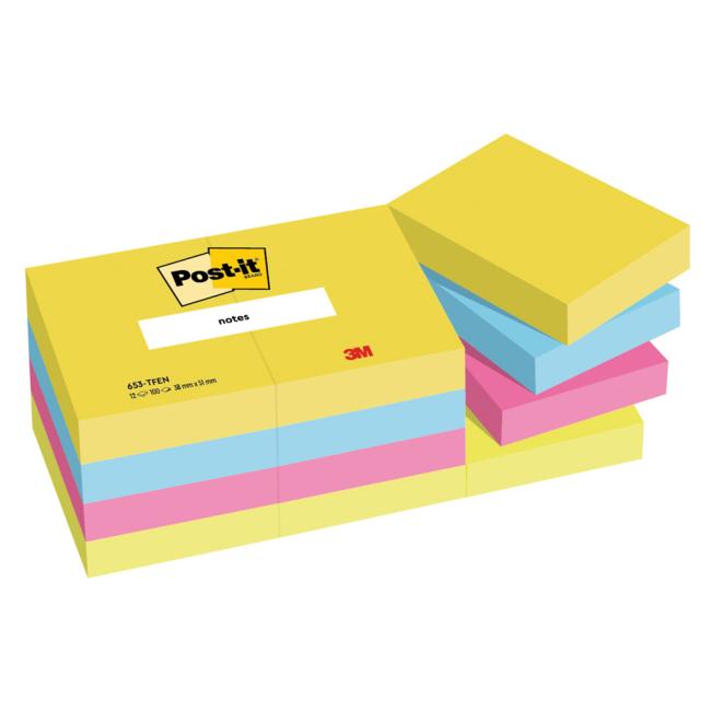 [MM065333] Samolepiaci bloček Post-it ENERGETIC, 38x51mm, 12x100 lístkov