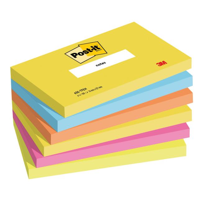 [MM065533] Samolepiaci bloček Post-it ENERGETIC 76x127mm, 6x100 lístkov