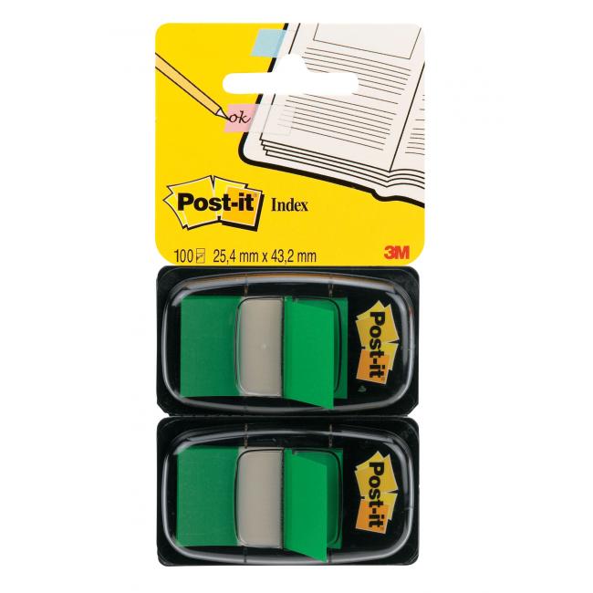 [MM068033] Záložky Post-it Index široké 25,4x43,2 zelená 2ks
