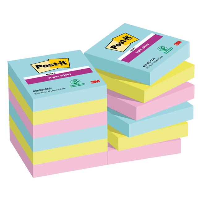 [MM242809] Samolepiaci bloček Post-it Super Sticky COSMIC 47.6x47.6mm, 12 bločkov po 90 lístkov
