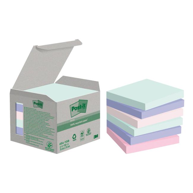 [MM259123] Samolepiaci bloček Post-it Super Sticky NATURE, pastelové farby, veľkosť 76x76 mm, 6 bločkov po 100 lístkov