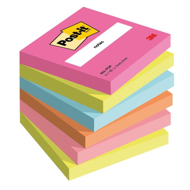 [MM259210] Samolepiaci bloček Post-it Super Sticky Poptimistic 76x76mm, 6 bločkov po 100 lístkov