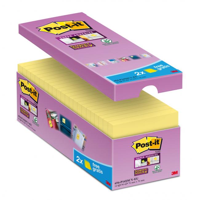 [MM654016] Samolepiaci bloček Post-it Super Sticky žlté 76x76mm 16x90l