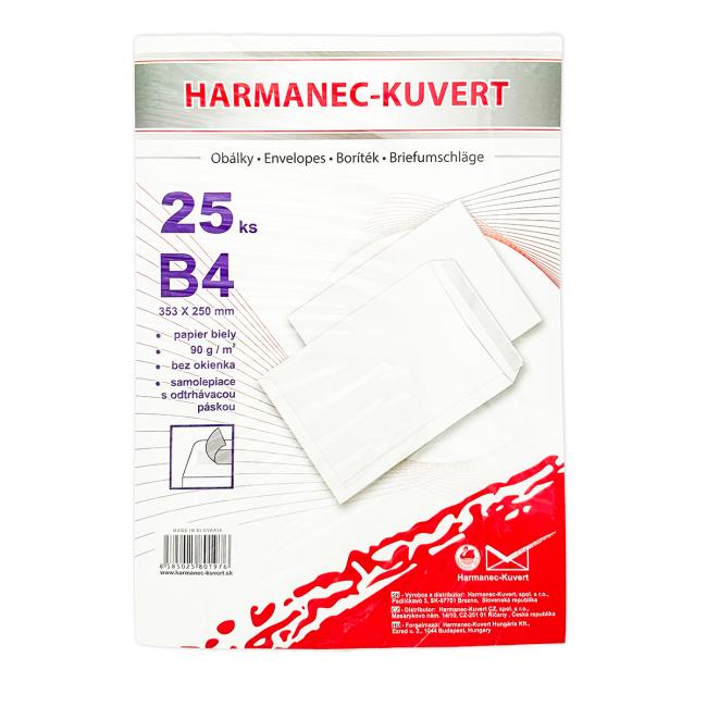 [OB242525] Poštové obálky B4 s páskou, biele, 25 ks 90g