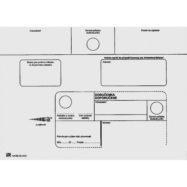 [OB452010] Poštové obálky C5 doručenka, 100 ks olizové