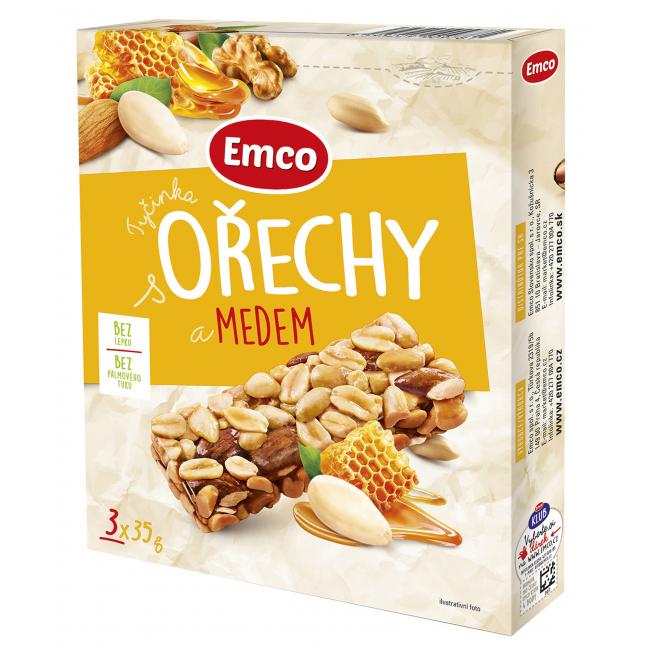 [PT803013] Tyčinka Emco s orechami a medom 3 x 35 g