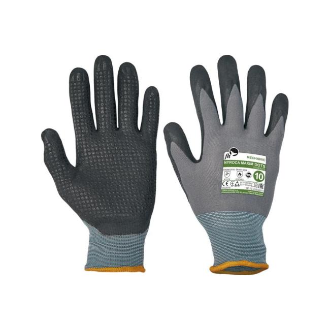 Pletené rukavice NYROCA MAXIM DOTS, čierno/šedé, veľ. 11/XXL