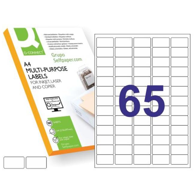 Etikety univerzálne 38,1x21,2mm Q- CONNECT A4 100 hárkov