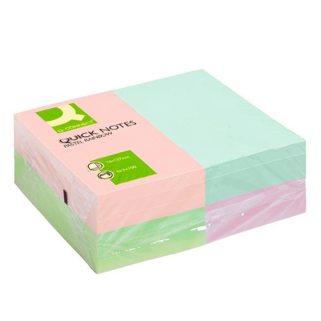 [QC001349] Samolepiaci bloček Q-CONNECT 127x76 dúhové