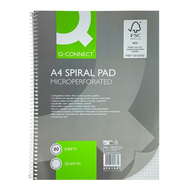 [QC001981] Blok College Q-CONNECT A4, 80 listov, štvorčekový