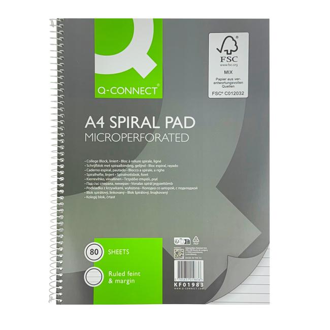 [QC001983] Blok College Q-CONNECT A4, 80 listov, linajkový