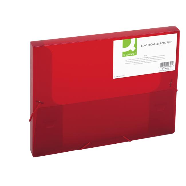 [QC002306] Plastový box s gumičkou Q-CONNECT červený