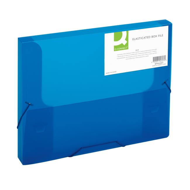[QC002307] Plastový box s gumičkou Q-CONNECT modrý