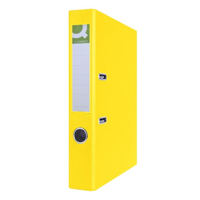 [QC015972] Zakladač pákový Q-CONNECT poloplastový 5cm žltý